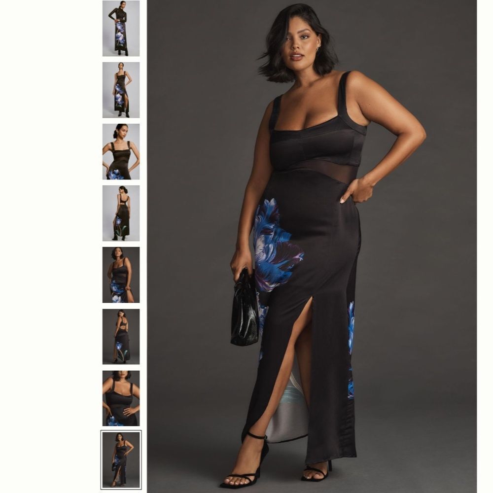 Anthropologie Sleeveless Floral Slim Maxi Dress - Picture 5 of 8